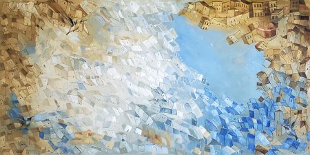 Hummingbirds over town