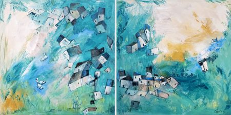 Ducks and boat at the pond